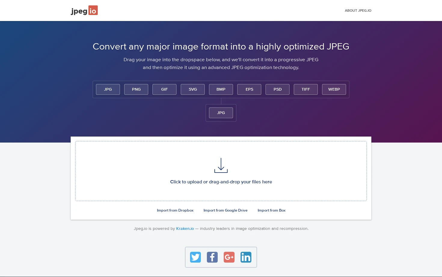 Jpeg.io 页面快照